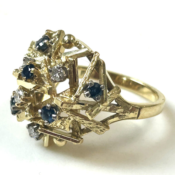 Vintage 18ct Gold, Sapphire and Diamond Dress Ring