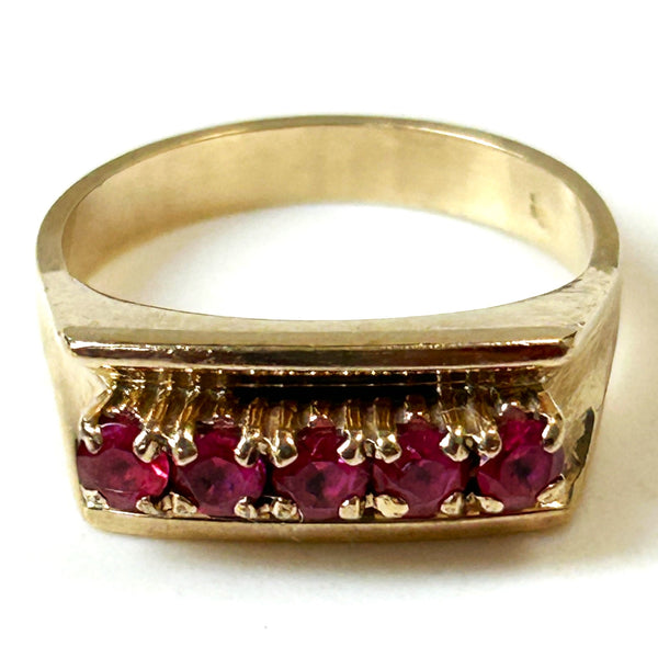 9ct Gold and Ruby Semi-Eternity Ring