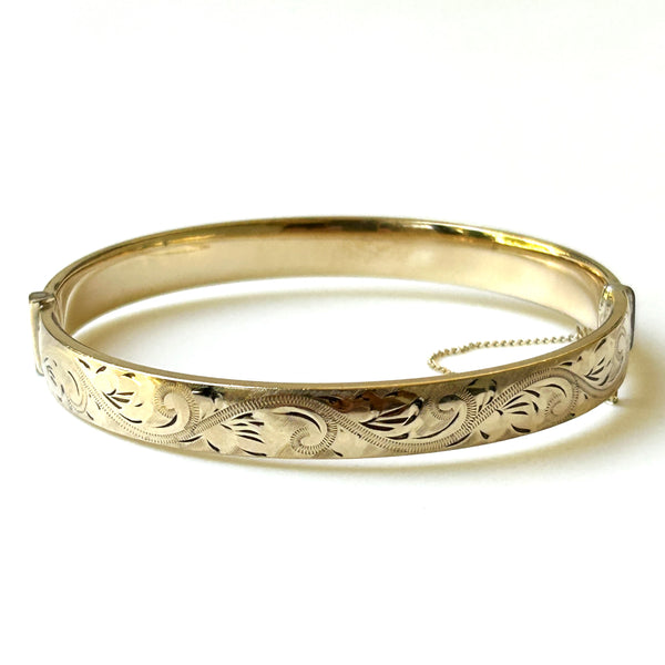 Antique Gold-Plated Bangle Bracelet