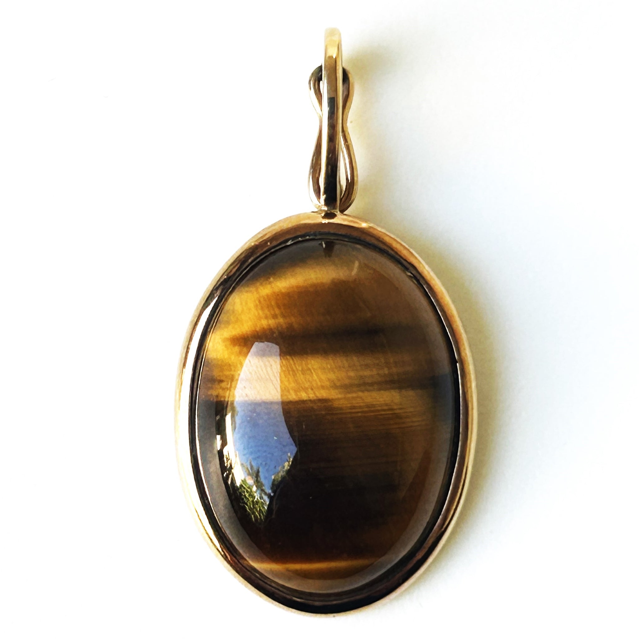 9ct Gold and Tigers Eye Enhancer Pendant