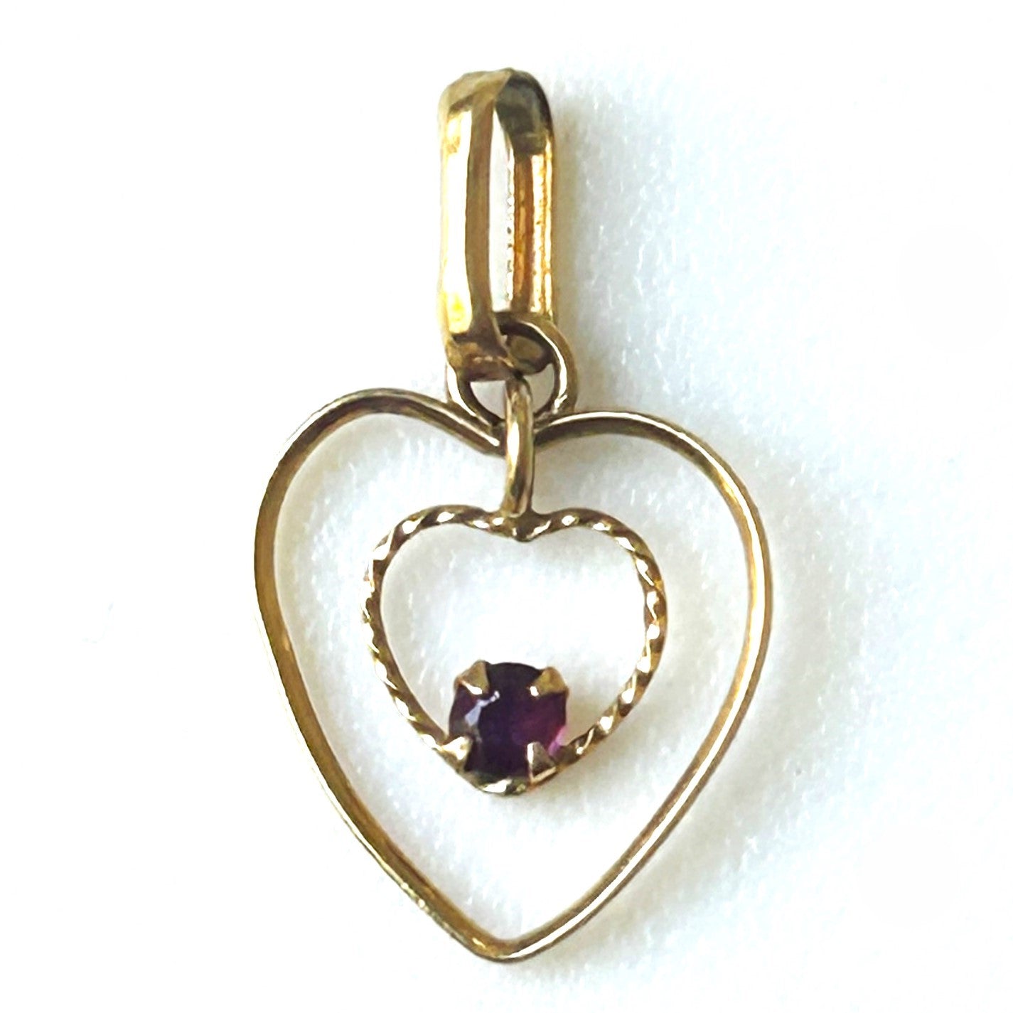 Miniature 18ct Gold and Ruby “Heart” Charm Pendant