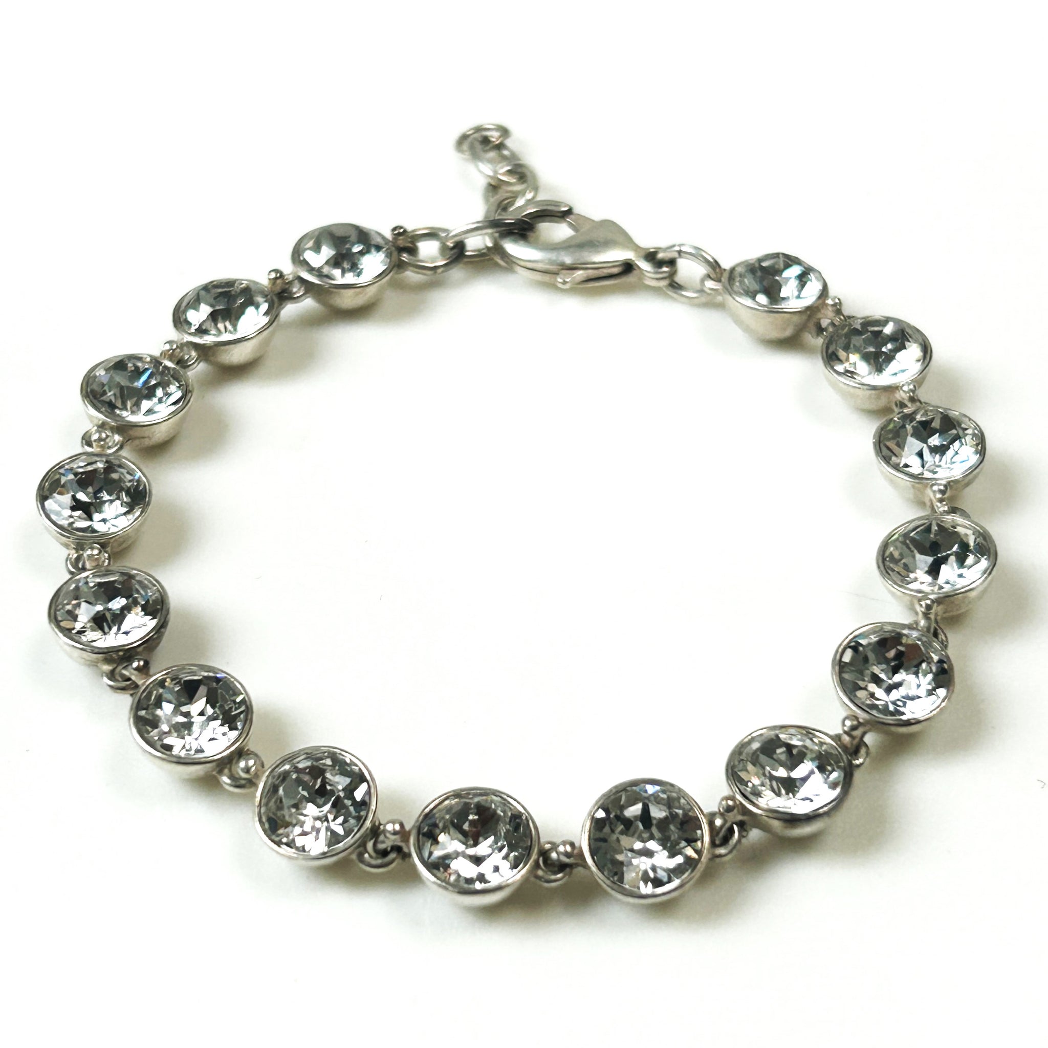 Modern Silver and Crystal Miglio Bracelet