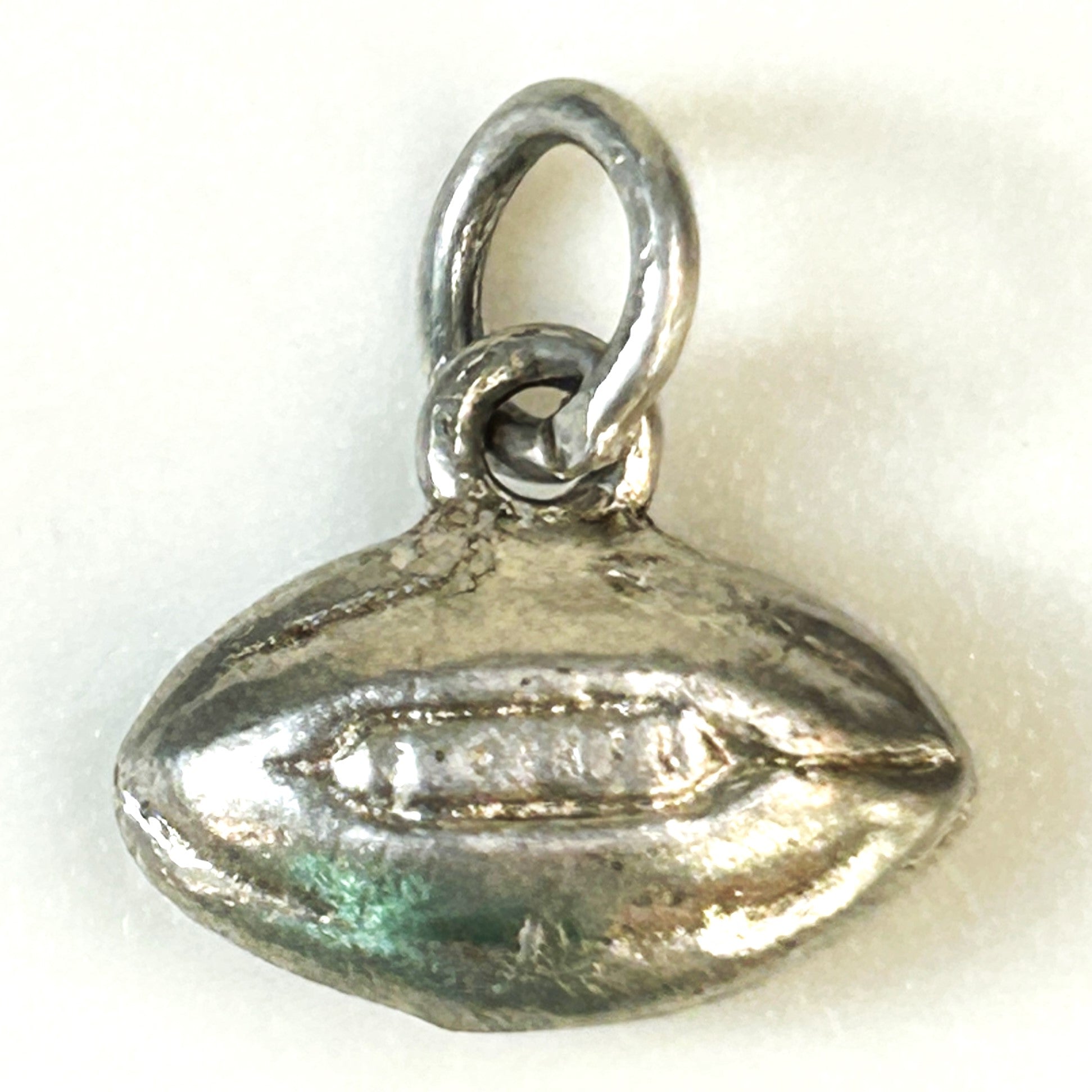 Miniature Silver “Rugby Ball” Charm Pendant