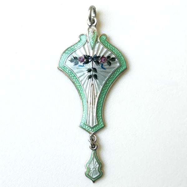 Antique Art Nouveau Silver and Enamel Pendant