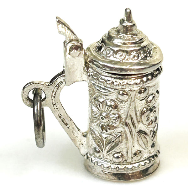 Miniature Silver “Beer Stein Tankard” Charm Pendant