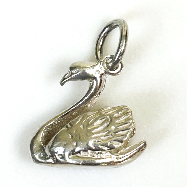 Miniature Silver “Swan” Charm Pendant