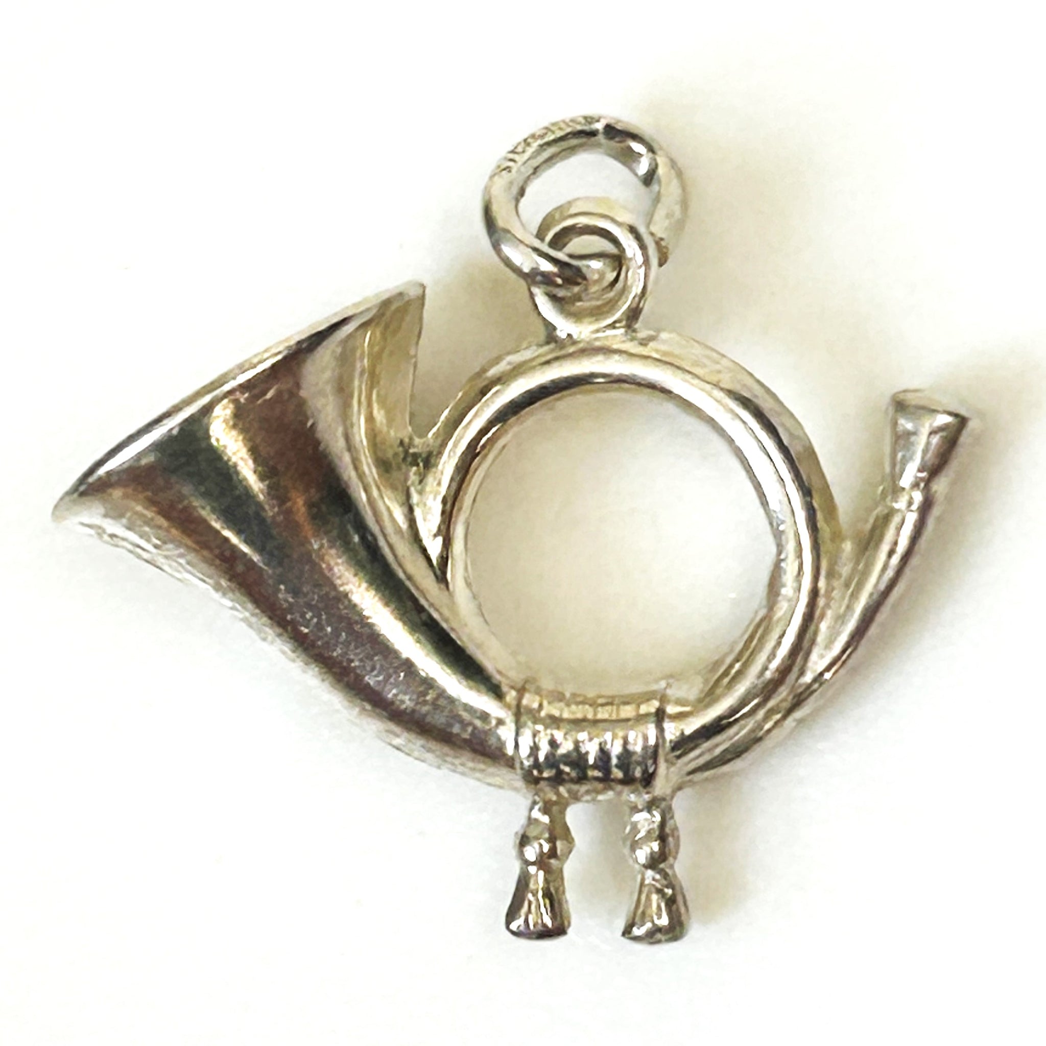 Miniature Silver “French Horn” Charm Pendant