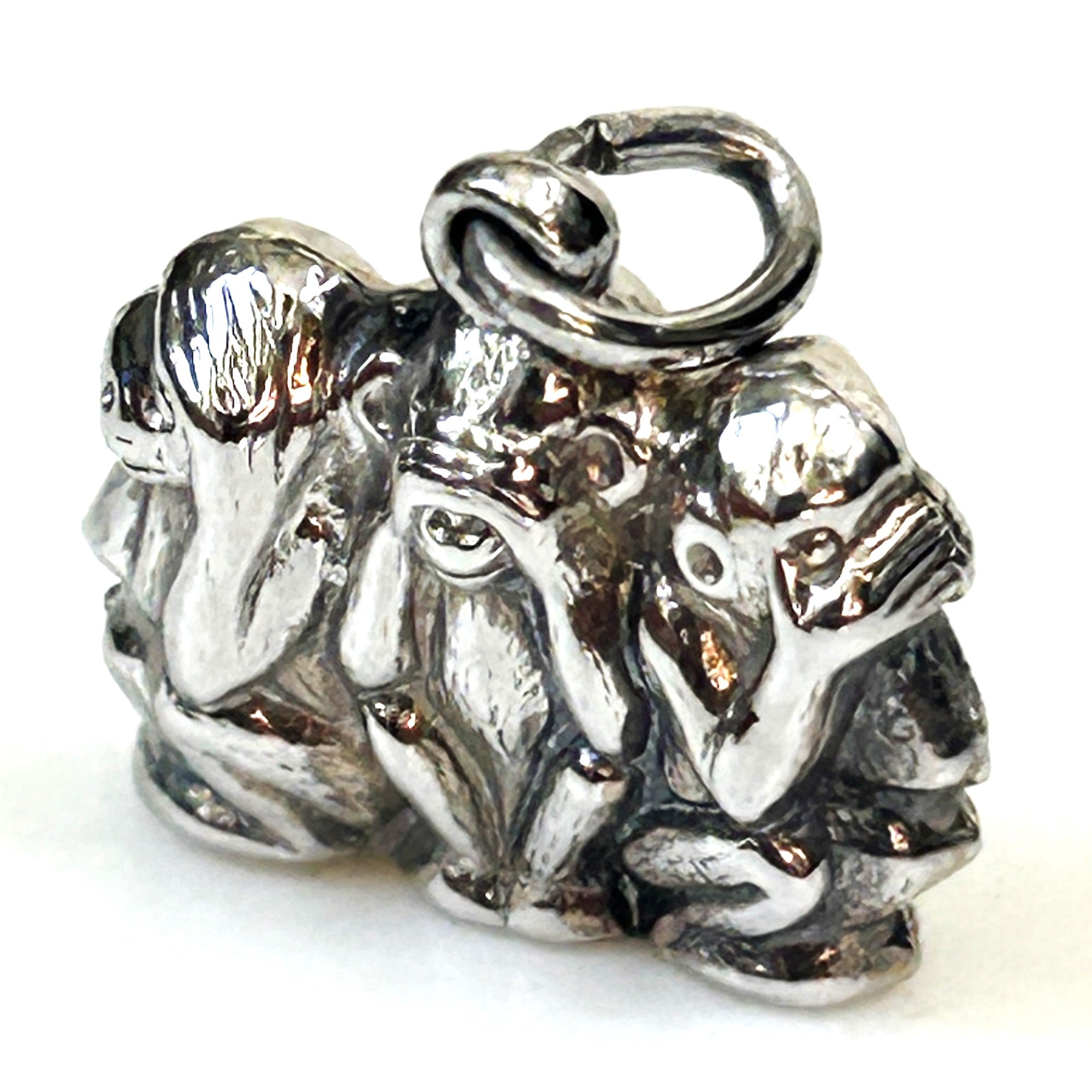 Miniature Silver “See, Hear and Speak No Evil” Charm Pendant