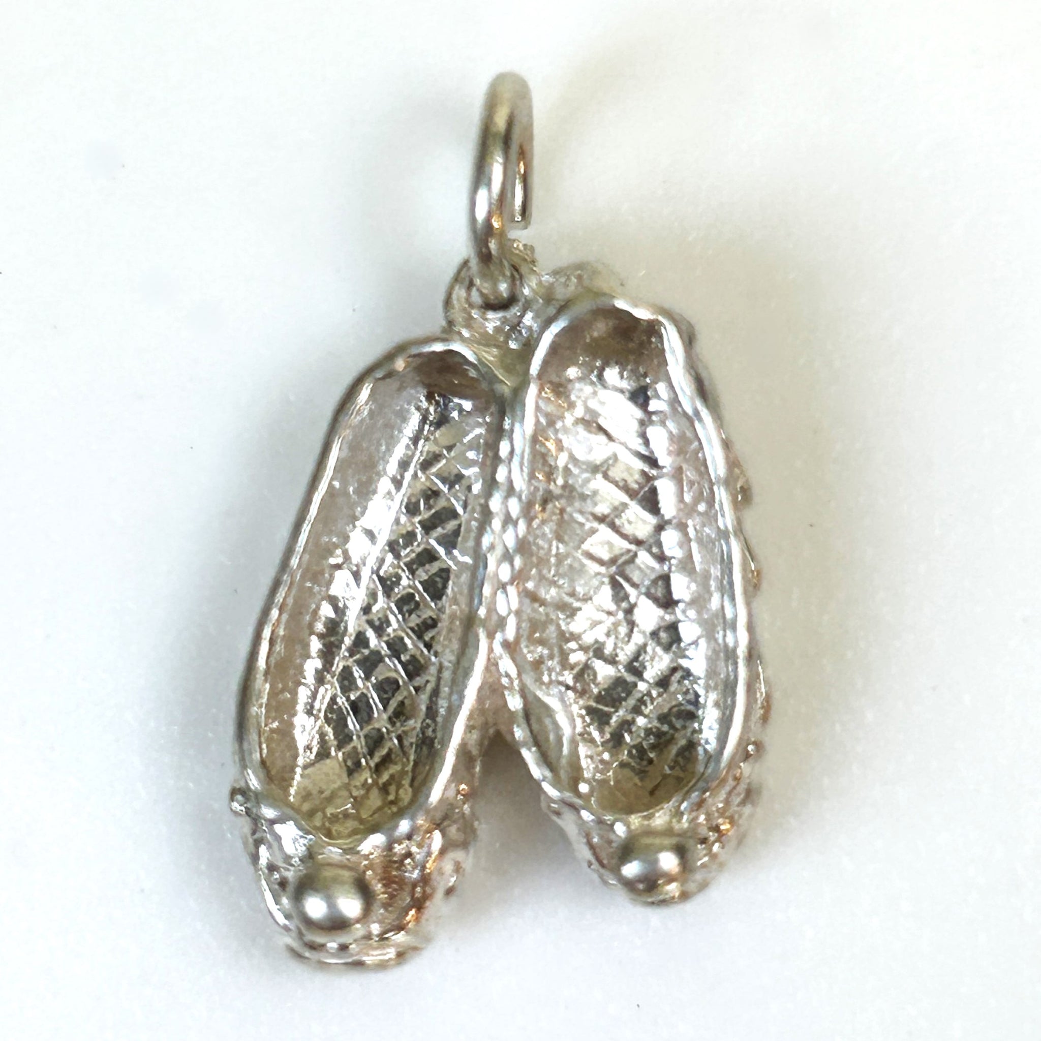 Miniature Silver “Ballet Shoes” Charm Pendant