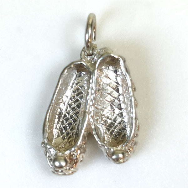 Miniature Silver “Ballet Shoes” Charm Pendant