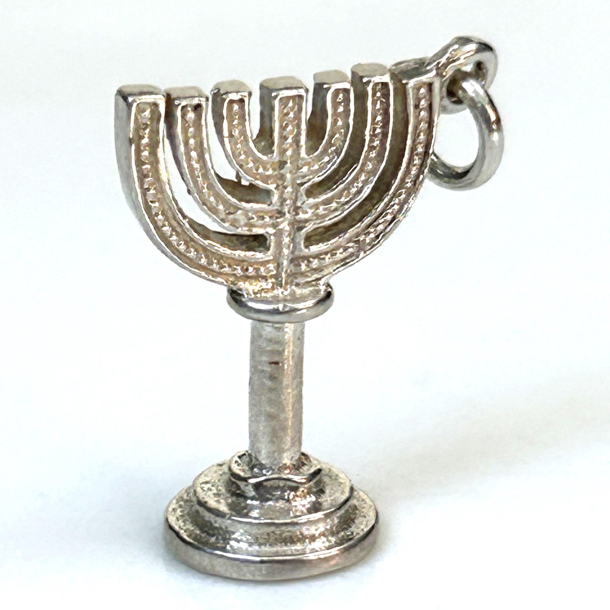 Miniature Silver “Menorah” Charm Pendant