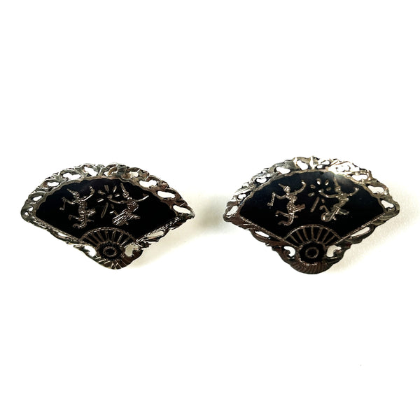 Vintage Silver Screw-on Earrings made in Siam