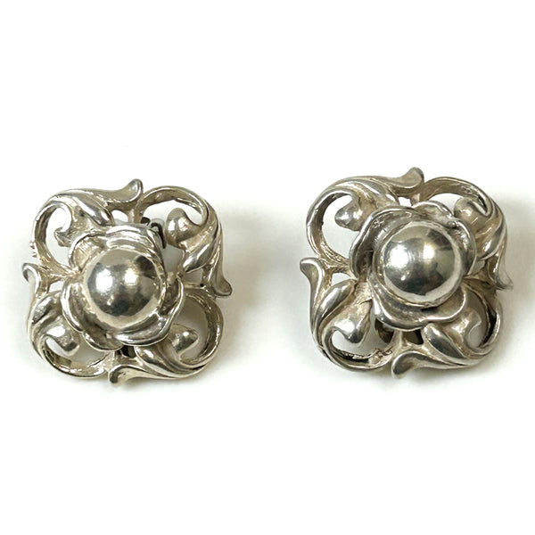 Vintage Sterling Silver Clip-on Earrings