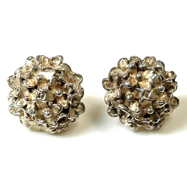 Large Sterling Silver “Flower” Stud Earrings