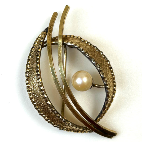 Kordes and Lichtenfels 14ct Rolled Gold and Pearl Brooch