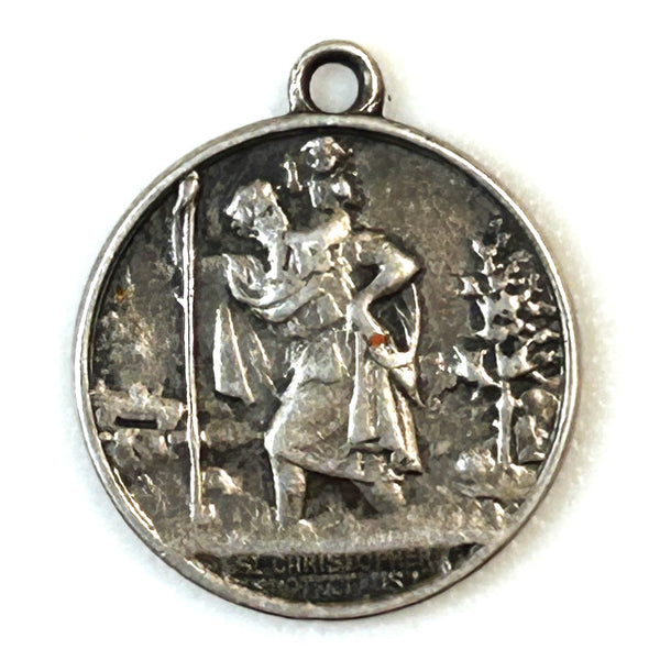 Miniature Silver “St Christopher" Charm Pendant